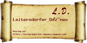 Leitersdorfer Dénes névjegykártya